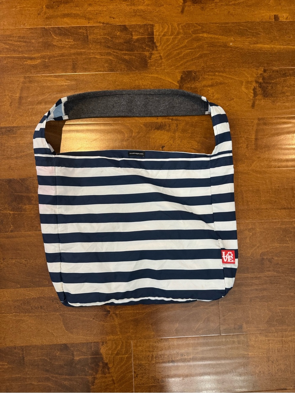 Navy & white stripe Love Stash-It compact washable bag